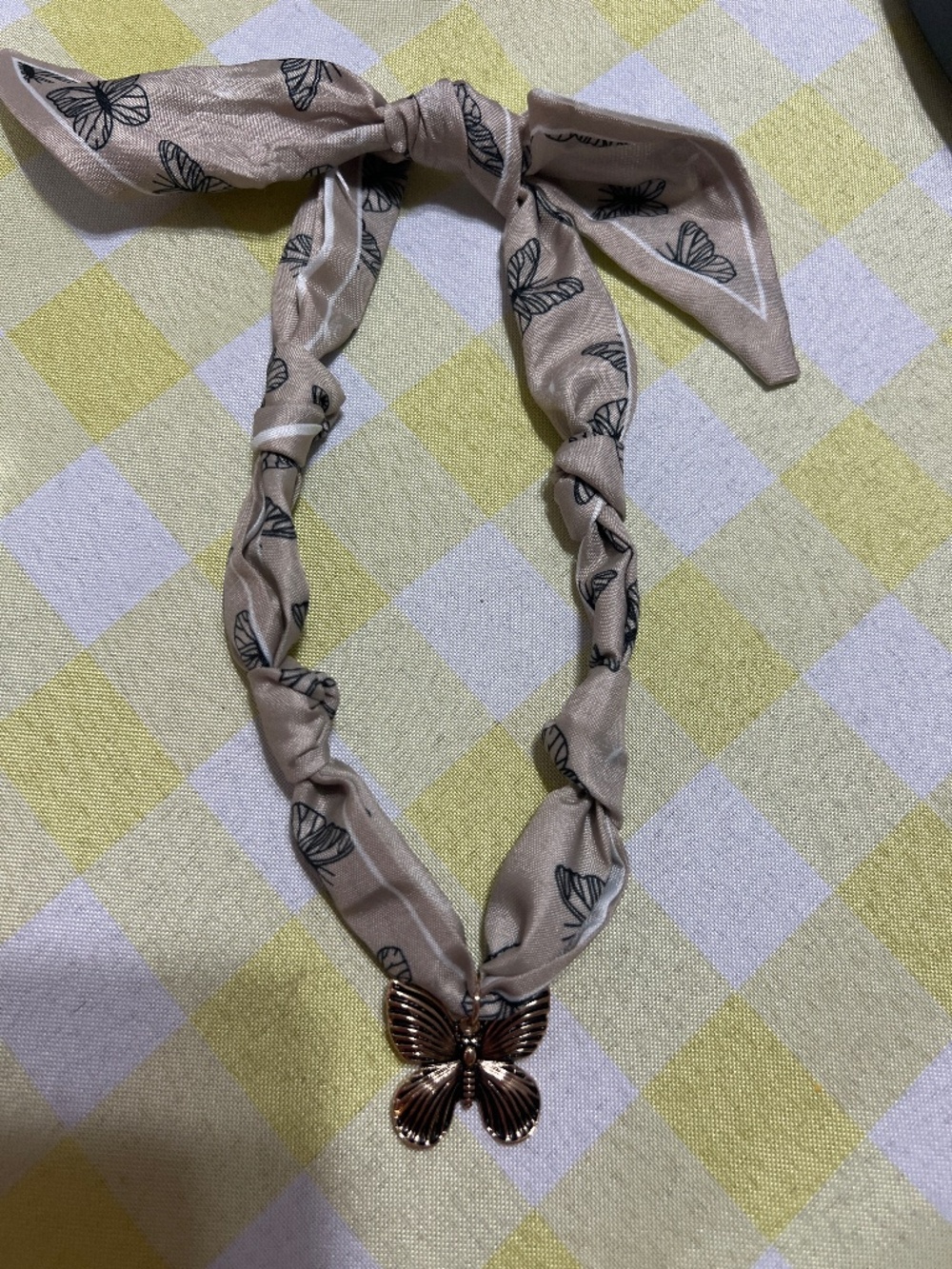 Boutique Scarf Butterfly Charm Necklace